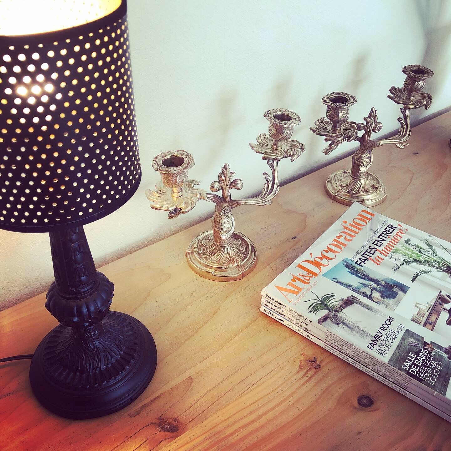 Pair of antique chandeliers in solid brass