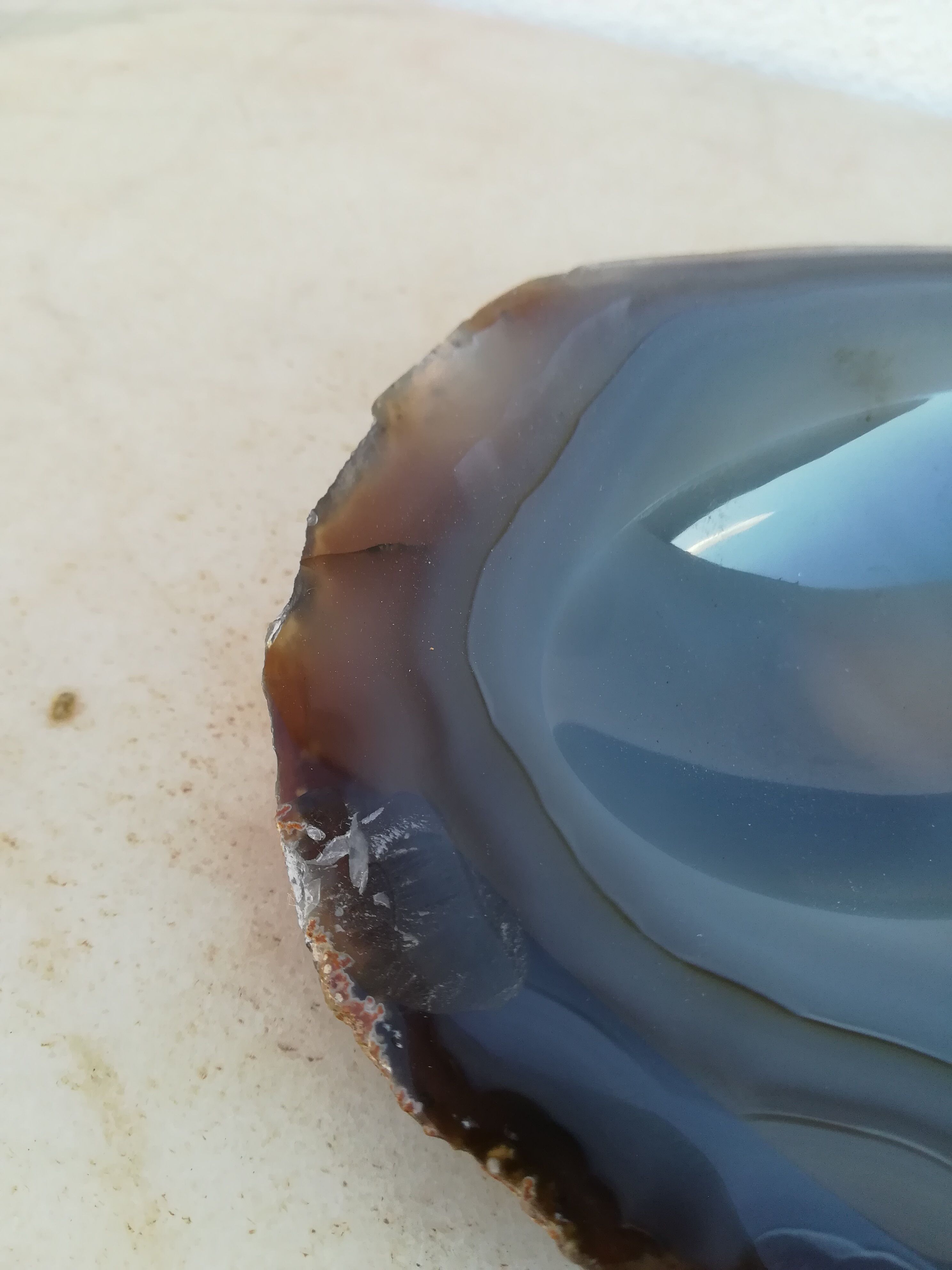 Blue agate ashtray