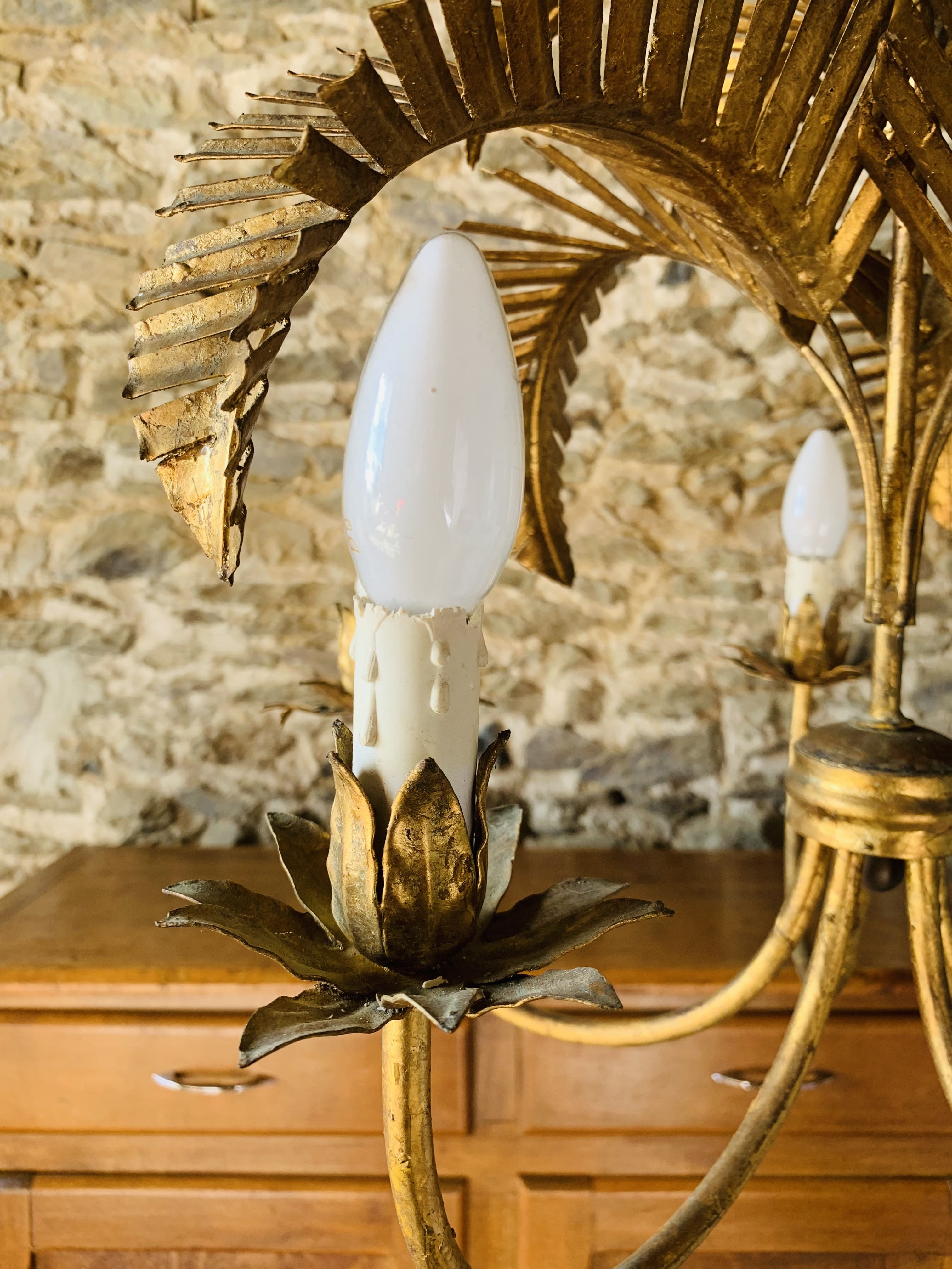 Palm type chandelier by Hans Kogl