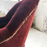 Napoleon III burgundy velvet armchair