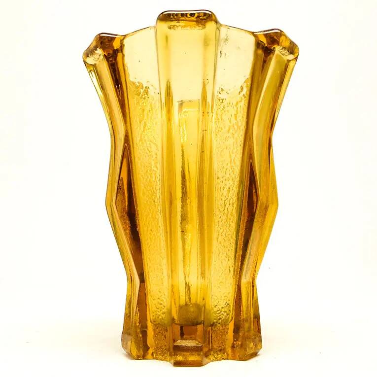 Vase moderne du milieu du siècle, en verre pressé, Belgique, années 1950