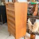 Vintage 1960s chest of drawers / chiffonnier with tapered legs and rattan.