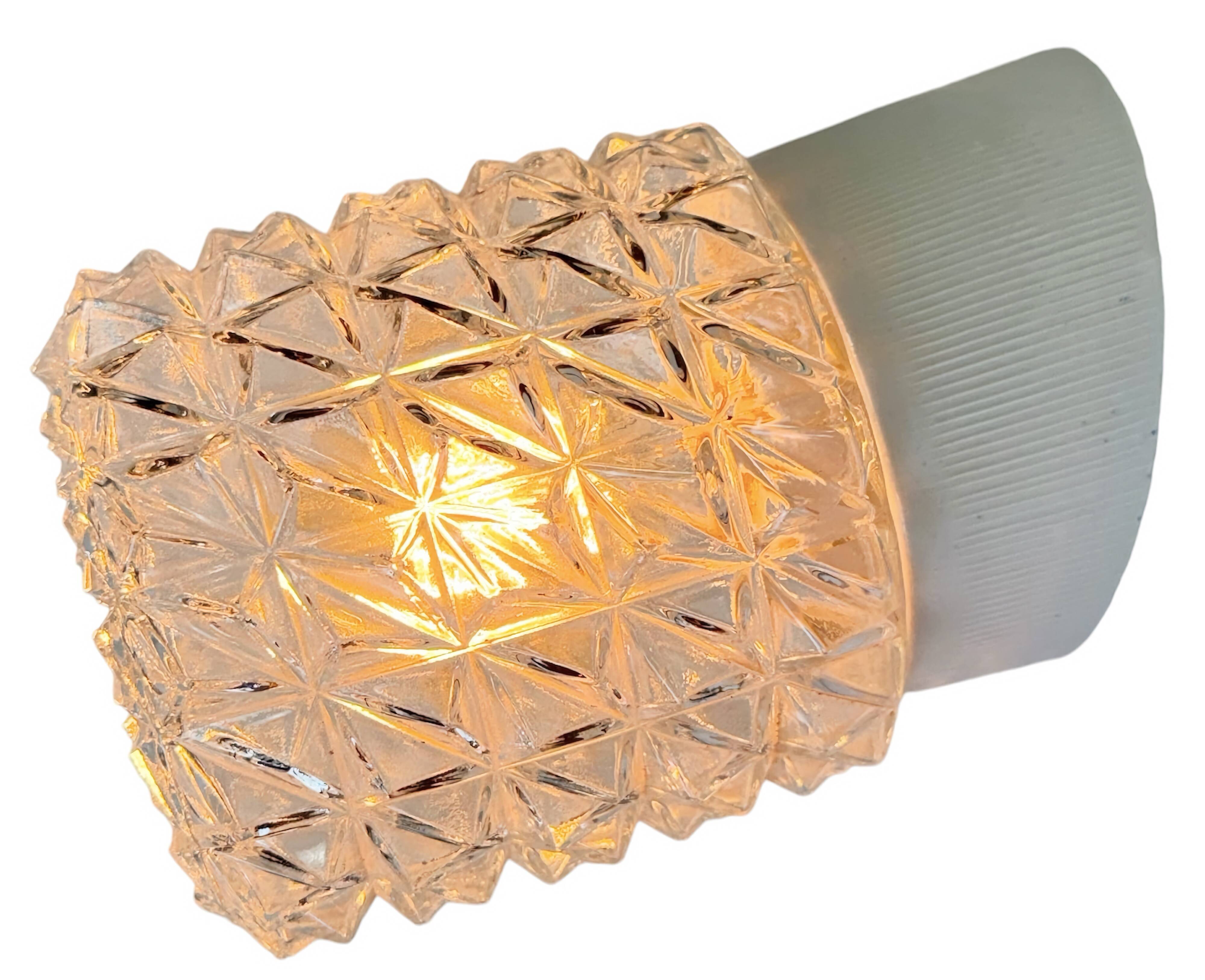 Vintage White Porcelain Wall Light, 1970s