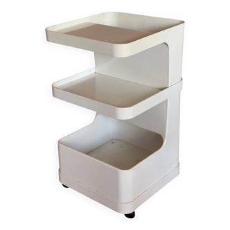 Flair Plastic Trolley on Wheels White 1970s Space Age Vintage