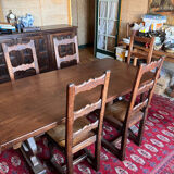 Lot table de monastère et 8 chaises