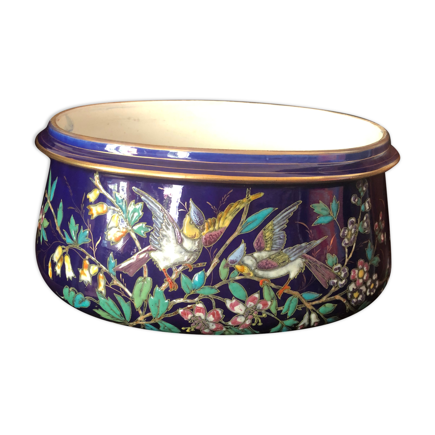 Planter signed Longwy late 19th