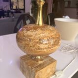 Travertine Lamp Base by Philippe Barbier, 1970s