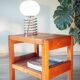 Side table in solid elm, Roche Bobois, 1980