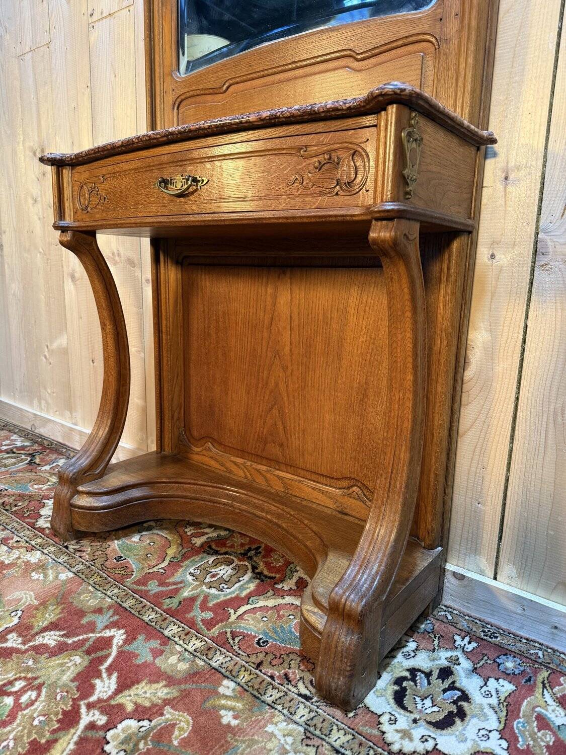 Mirror console from the Art Nouveau period attributed to Hector Guimard.