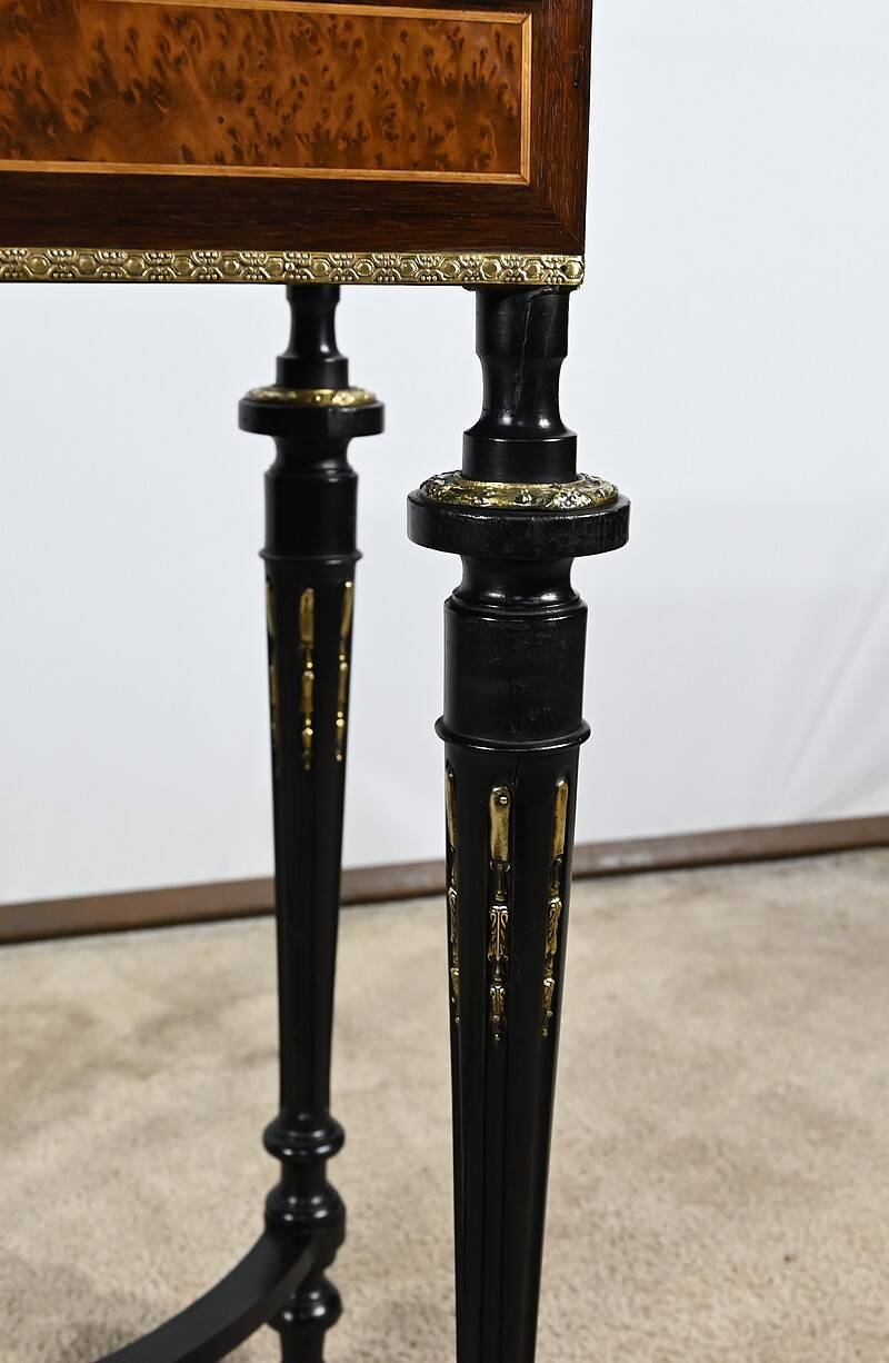 Small Living Room Table in Rosewood and Amboyna Burl, Louis XVI style, Napoleon III period – Mili