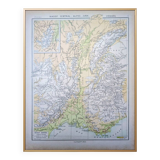 Map of the mountain ranges of France, original printed in 1896