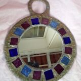 Lead and glass hand mirror