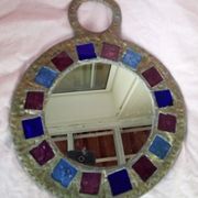 Lead and glass hand mirror