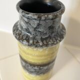 VEB Haldensleben 3092/D Vase - Small Yellow & Gray East-German GDR Ceramics