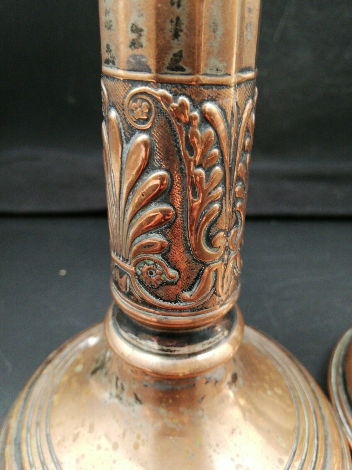 Couple of copper candlestick empire style