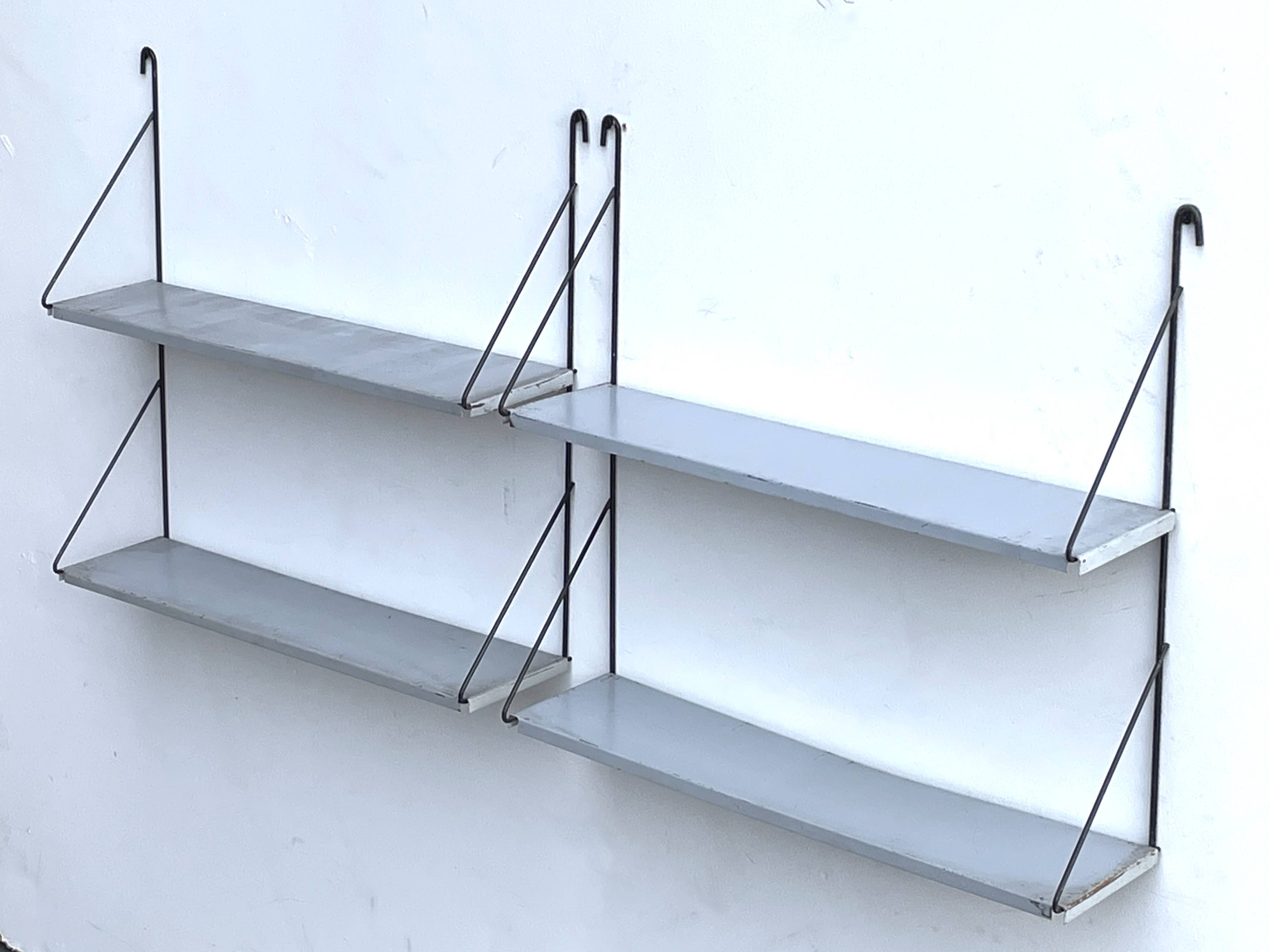 Vintage metal wall shelf wall rack minimalistic 1960’s