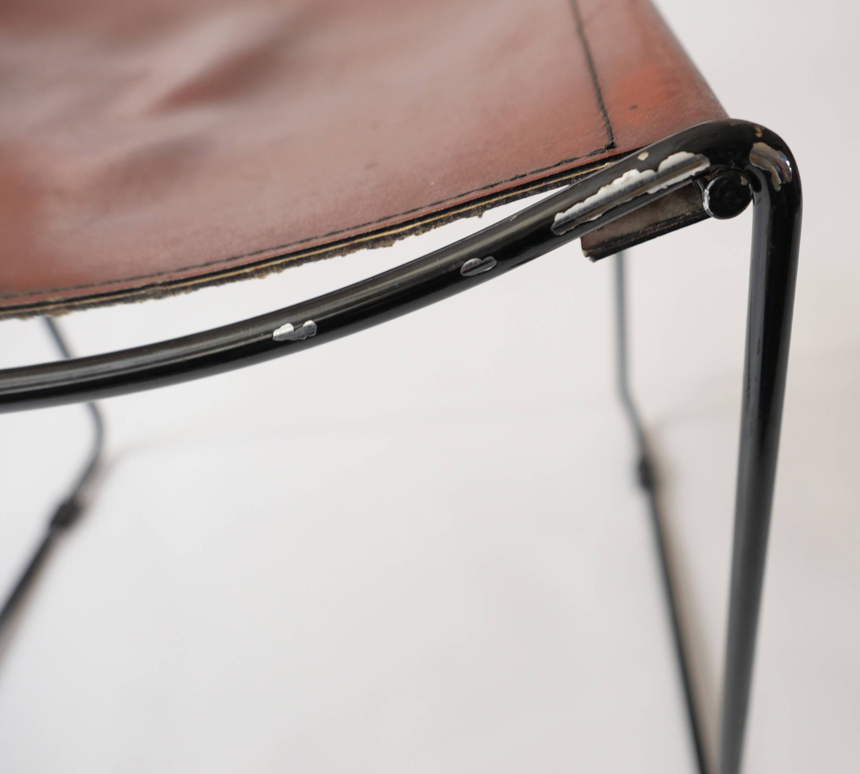 Stacking Chairs by Giandomenico Belotti for Alias, 1980s in leather