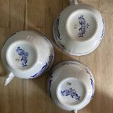 3 Sarreguemines earthenware lunches, Lancaster decor.