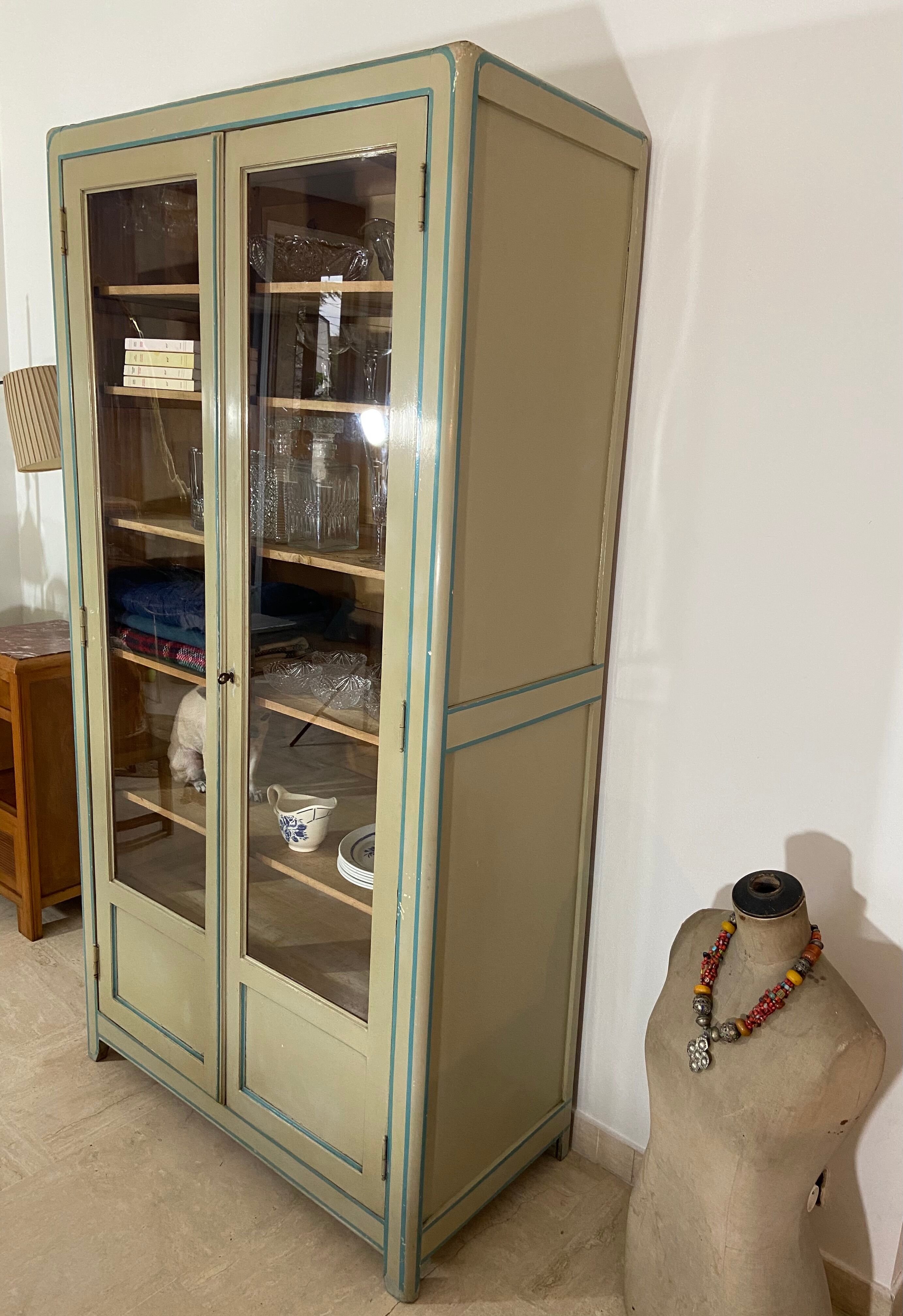 Glass-glazed Parisian wardrobe 1950