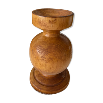 Solid wooden candlestick, all round
