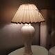 Vintage ceramic table lamp with pleated lampshade 1980