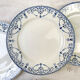 6 flat plates Terre de Fer blue red mismatched