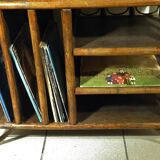 70s rattan hi-fi cabinet