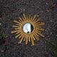 Mid-century style gold resin witch's eye sunburst mirror