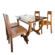Dining table set with 4 solid wood chairs.