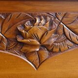 Art Deco walnut bed for 140/190cm base