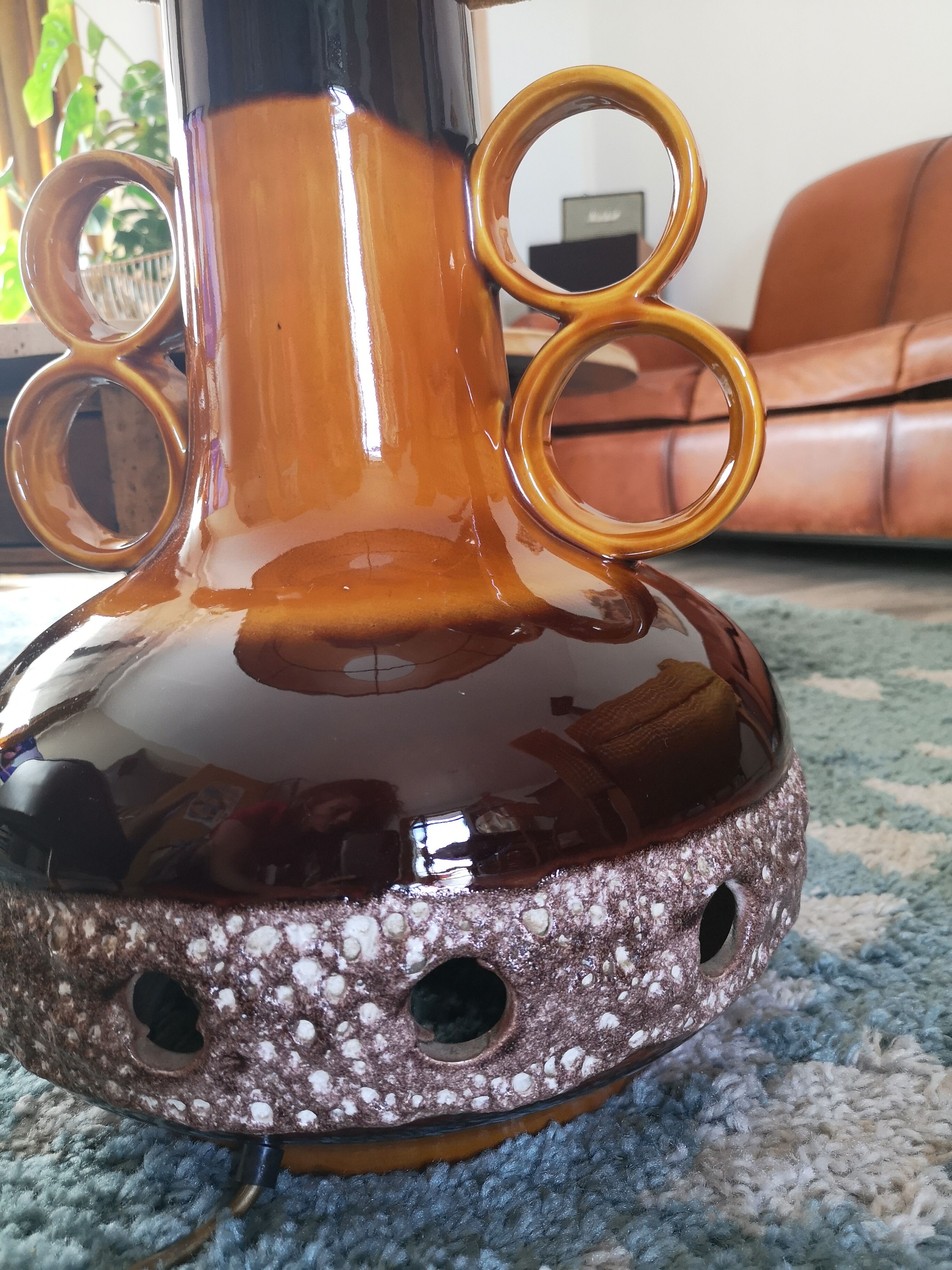 Vintage ceramic floor lamp Fat lava 1960