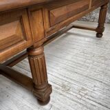 Solid walnut farmhouse castle table 1900 XXL