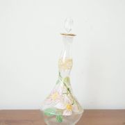 Legras (late 19th century) liqueur carafe in enamelled glass with floral decoration.