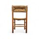 2 x pine wood woven reed dining chairs / France 1950s