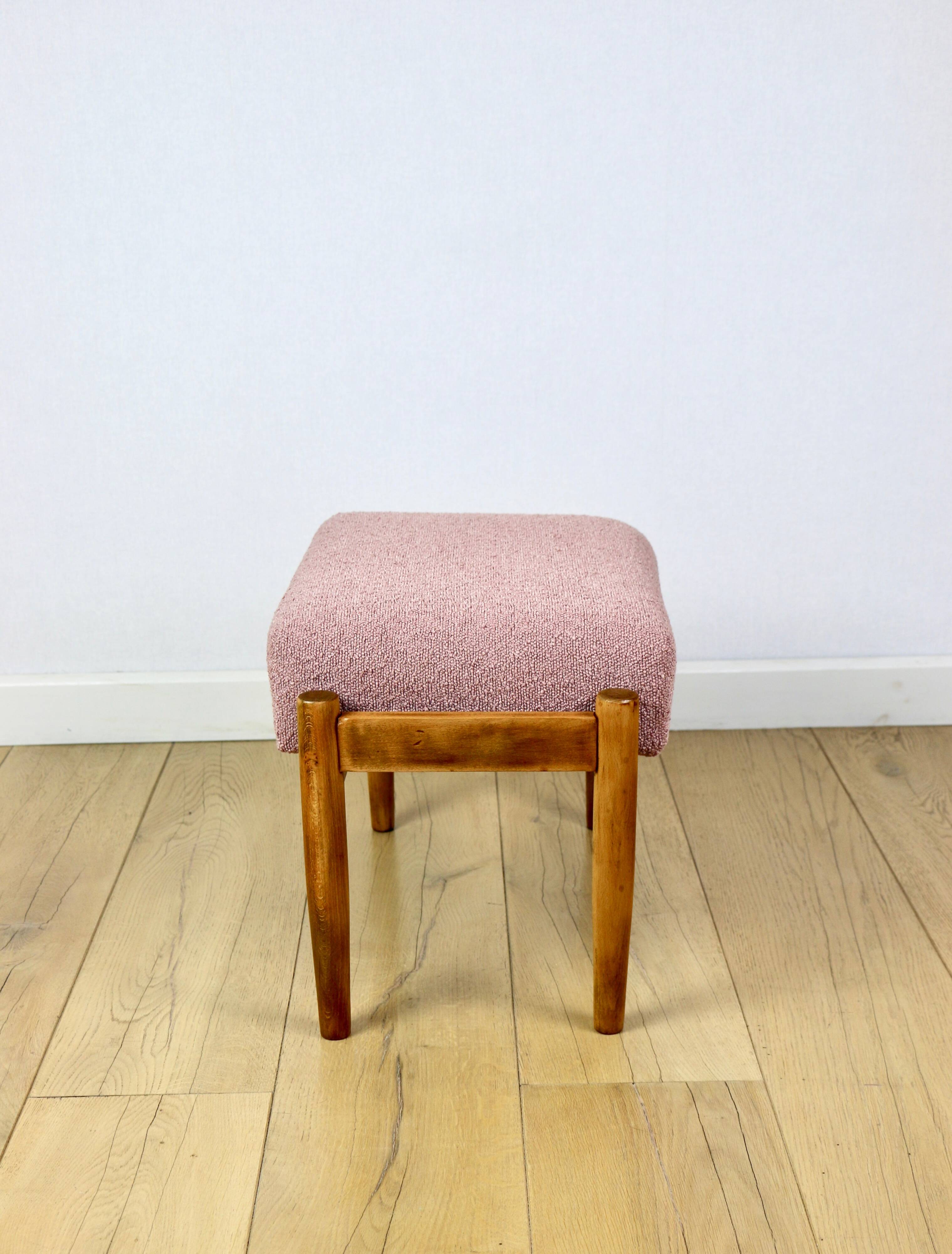 Edmund Homa stool pink boucle seat