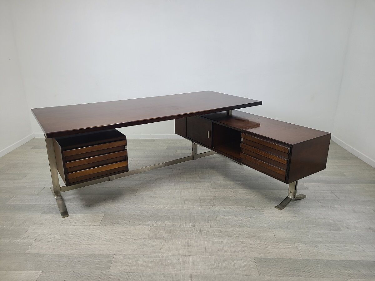 Design corner desk Gianni Moscatelli rosewood vintage 70s