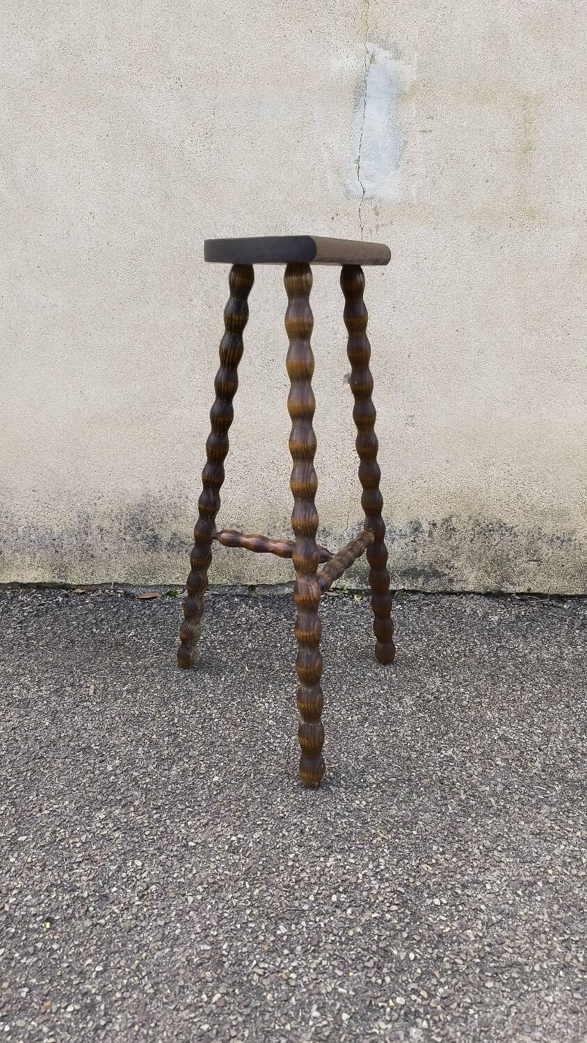 Solid wood tripod stool 1950