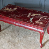 Lacquer coffee table 1960 China red background character decoration