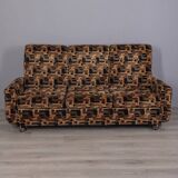 VINTAGE 1970S THREE-SEATER SOFA IN MULTICOLORED VELVET ITALIAN DESIGN