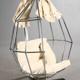 Ib arberg hanging parrot mid-century birdcage chair 1970,s