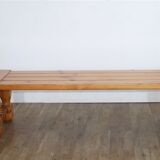 Swedish pine and turned pine bench 1970