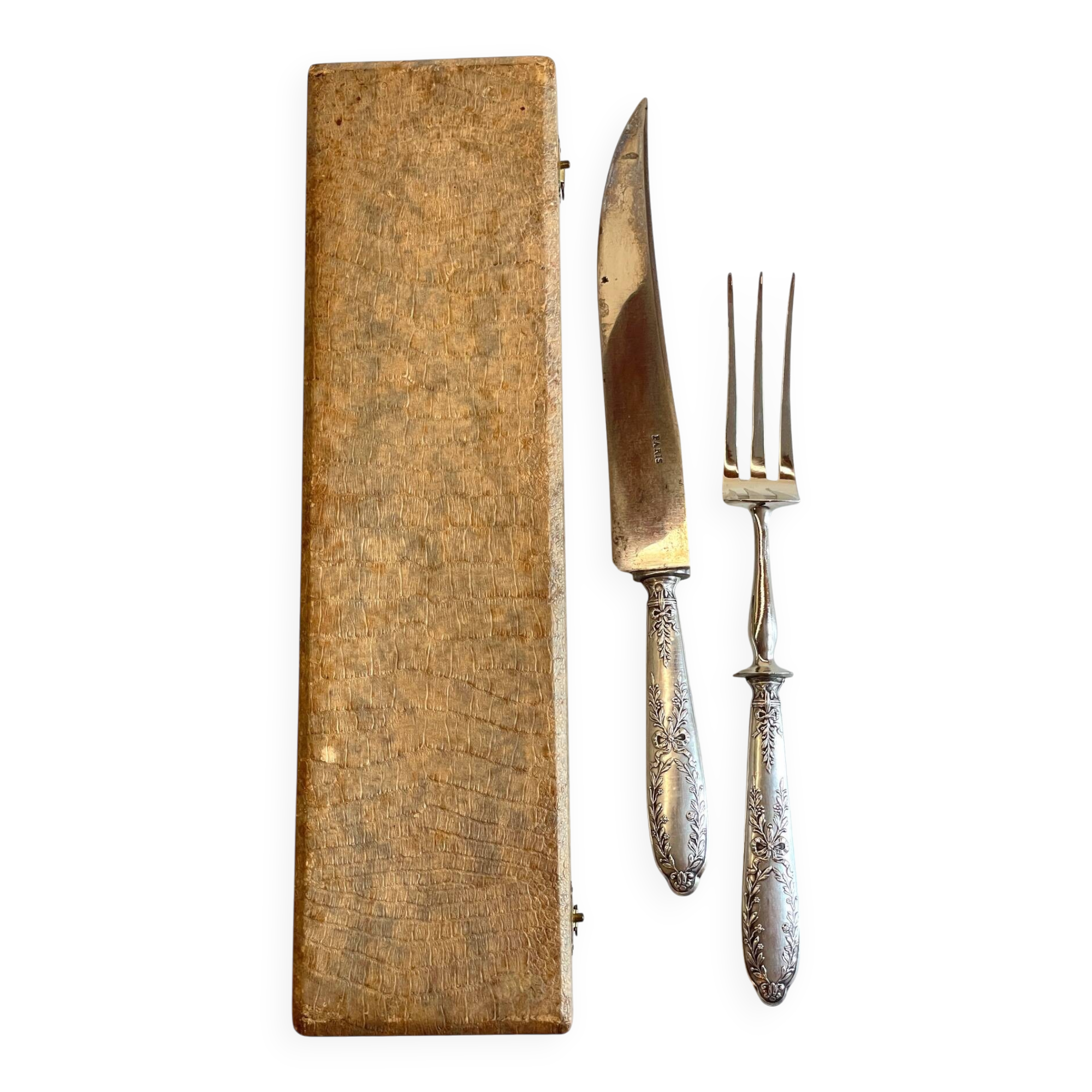 Silver-plated cutlery set with Minerva helmet, Paris