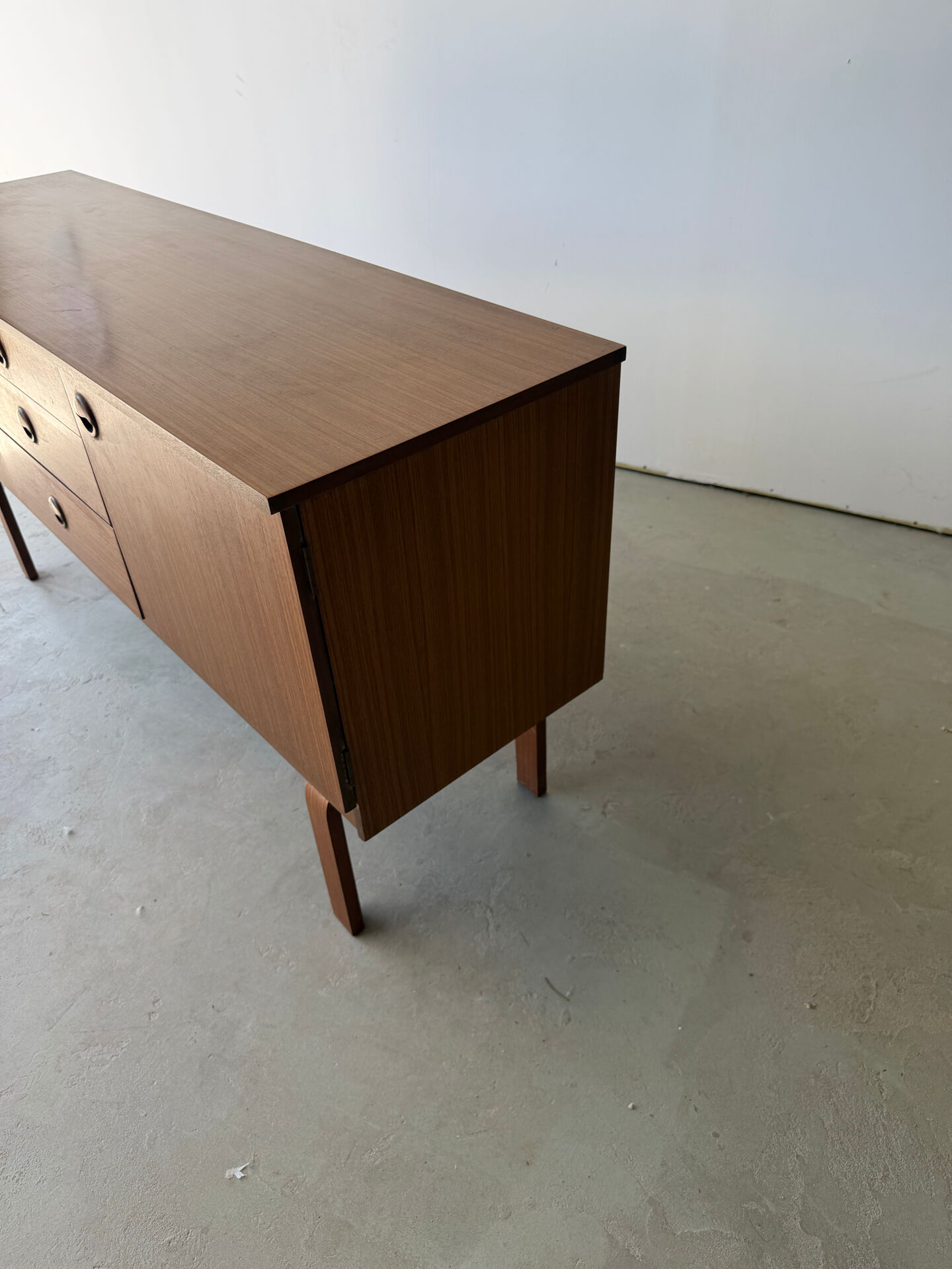 Teak sideboard with Scandinavian design by Schreiber from the 1970s.