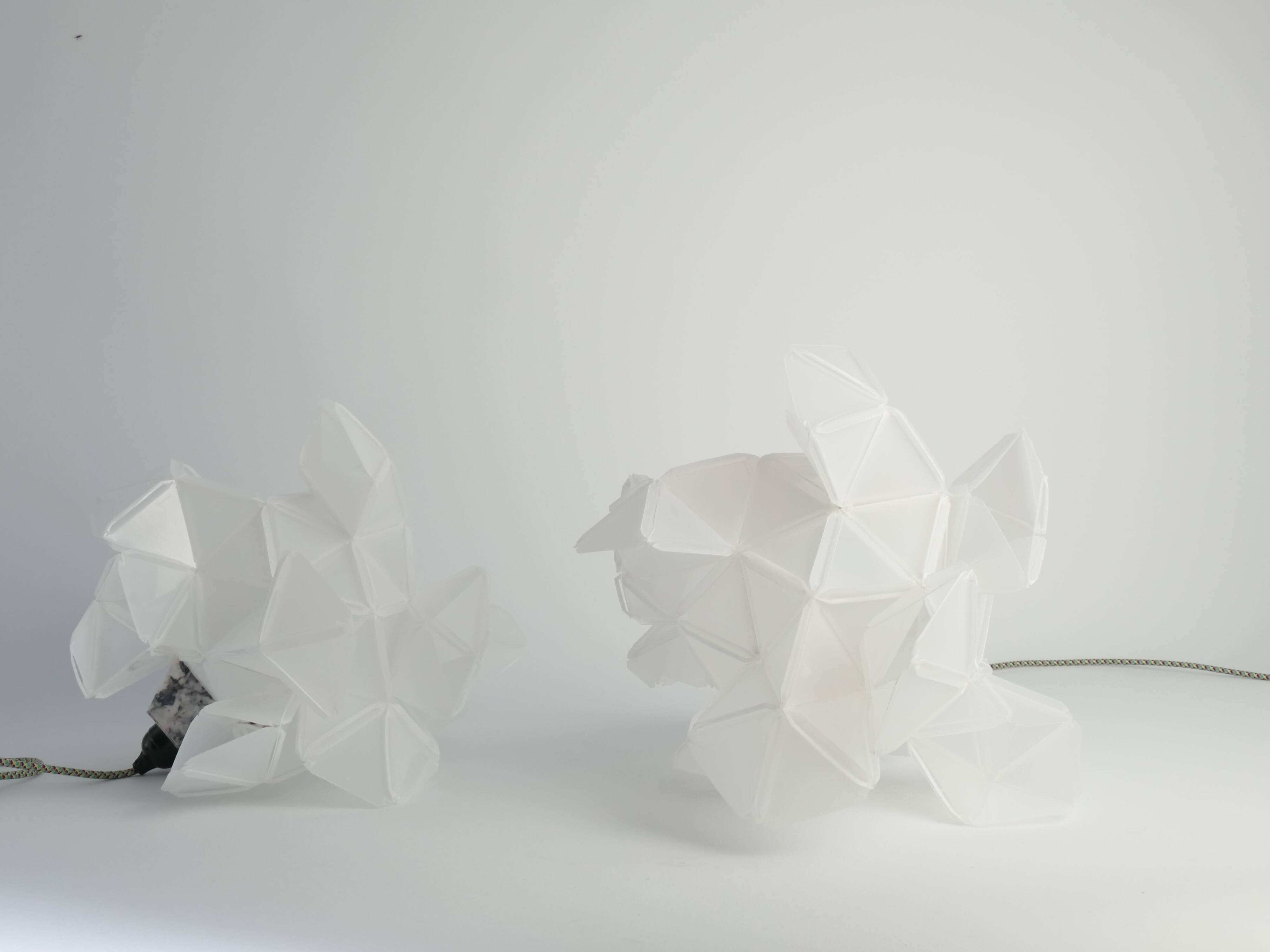 Labyrinth, Hazy, Artisan Light Sculpture with Integrated Fixture, By Republiken