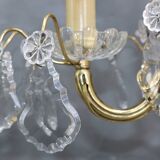 Pair of Girandoles / Chandeliers Bbronze & Crystal Louis XV Style 4 Lights