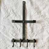 Small glazed ceramic seahorse wall plaque - key ring