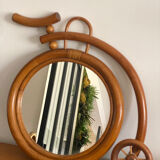 Vintage rattan mirror bike