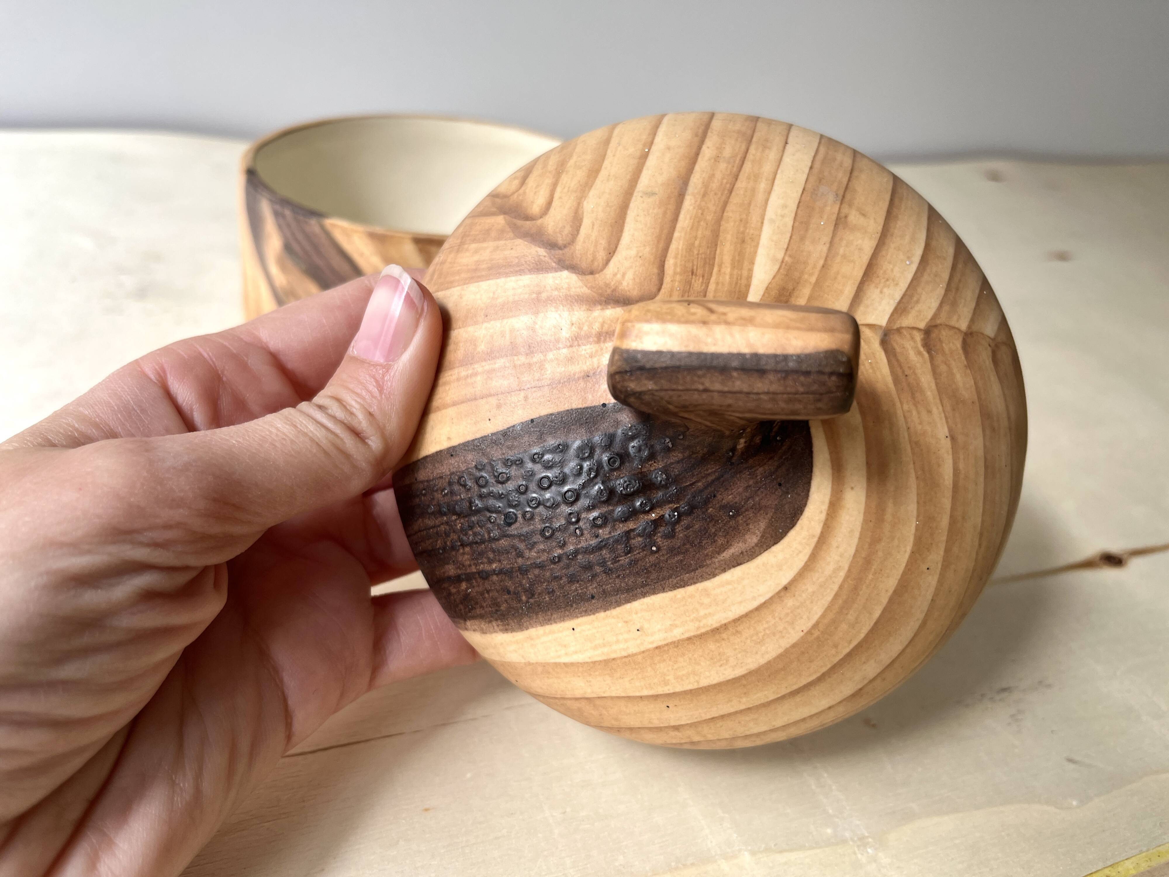 Vintage Grandjean Jourdan Vallauris faux wood coffee maker + sugar bowl