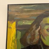 Portait de femme Fauviste 'Colette', LUC PEROT,tableau huile sur toile 1947