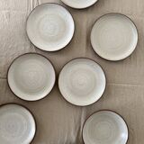 Dessert service in Gien stoneware, vintage 1970